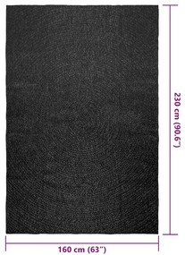 Tapete ZIZUR antracite 160x230 cm aspeto juta interior exterior