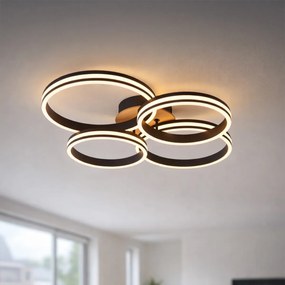 Plafon de madeira com LED regulável em 3 níveis e 4 luzes - Navara