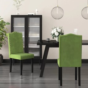 vidaXL Cadeiras de jantar 2 pcs veludo verde-claro