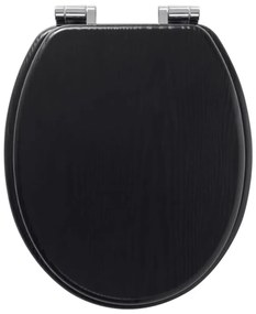 Assento de sanita com fecho suave Blackwash MDF preto 252030746