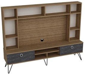 Móvel TV Lorenz – Nogueira e Preto – 180x135,7x35,2 cm