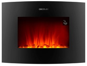 Lareira elétrica ReadyWarm 2250 Curved Flames Connected potência de 2000 W. Duas intensidades: 1000 W e 2000 W. Controlo por Wi-Fi. Controlo remoto