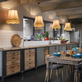 Conjunto de 4 candeeiros de pendurar retro dourado 45 cm - Granny