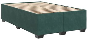 Cama boxspring com colchão 120x190 cm veludo verde-escuro