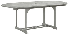 Mesa de Jardim 200 x 100 x 75 cm Madeira Maciça de Acácia Cinza