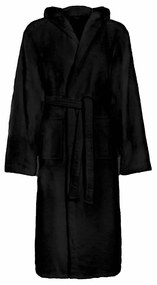 vidaXL Roupão de banho KINN Preto M Algodão