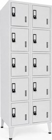 Cacifo Metálico Duplo 10 Portas Cinza 1900×600×500 mm com 2 Chaves - Standard