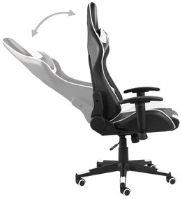 Cadeira de gaming giratória PVC branco