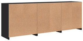 Aparador com luzes LED 181,5x37x67 cm preto