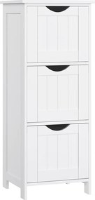 Armário de arrumação casa de banho com 3 gavetas 32 x 30 x 81 cm Branco