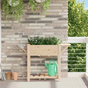 Jardineira vidaXL com prateleiras 111x37x76 cm Madeira maciça de pinho