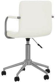 Cadeira de jantar giratória couro artificial branco
