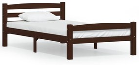 Estrutura de cama 100x200 cm pinho maciço castanho-escuro