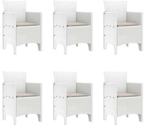 Conjunto de Jantar de Jardim 7 pcs Branco 200 x 100 x 73 cm