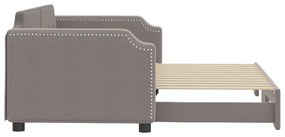 Sofá-cama com gavetão 90x200 cm tecido cinzento-acastanhado