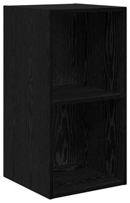 Gabinete de TV de Parede 4 pcs Carvalho preto 37 x 37 x 72 cm