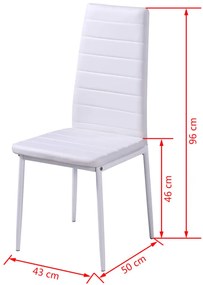 Conjunto mesa de jantar 5 pcs preto e branco