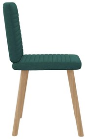 Cadeiras de jantar 6 pcs tecido verde-escuro