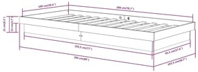 Estrutura de cama 100x200 cm madeira maciça branco