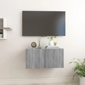 Móvel de TV suspenso madeira processada 60x30x30 cm cinza