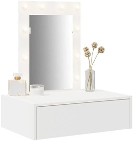 Mesa de Toucador Suspensa com Luzes LED - Branca