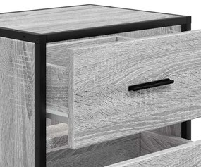 Mesas de cabeceira de parede 2 pcs 40x31x39,5cm cinzento sonoma