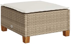 9 pcs conjunto de sofás p/ jardim com almofadões vime PE bege