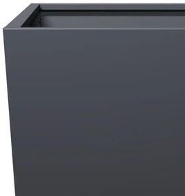 Vaso/floreira de jardim 2 pcs 35x35x75 cm aço antracite