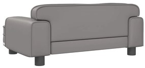 Sofá infantil 70x45x30 cm couro artificial cinzento