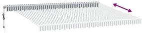 Toldo retrátil automático com LED 500x350 cm antracite/branco