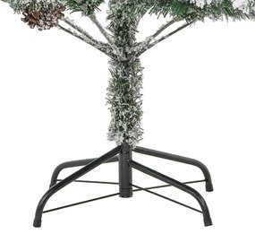 Árvore de Natal pré-iluminada c/ flocos neve e pinhas PVC/PE