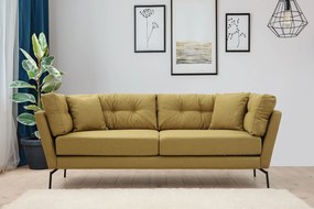 Sofá de 3 Lugares Mapa – Amarelo Esverdeado – 214x90x84 cm