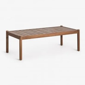 Mesa De Centro Retangular 120x60 Cm Em Madeira De Acácia Karvia Castanho Acácia - Sklum
