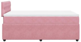 Cama boxspring com colchão 120x200 cm veludo rosa