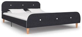 vidaXL Estrutura de cama 140x200 cm tecido cinzento-escuro