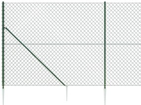 Cerca de arame com estacas de fixação 1,6x10 m verde
