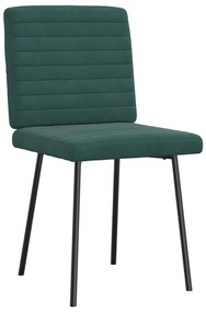 Cadeiras de jantar 2 pcs veludo verde-escuro