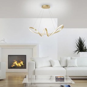Candeeiro suspenso de design dourado incluindo LED 91 cm - Belinda Design