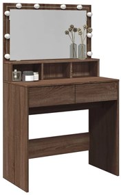 Toucador com LED 80x41x134,5 cm carvalho castanho