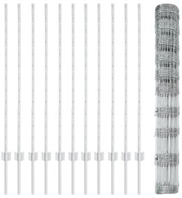 Postes de Cerca vidaXL 22 pcs U-Channel 120 cm Aço Galvanizado, Cerca