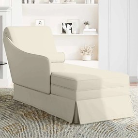 Chaise lounge c/ reforço/apoio de braços direito veludo creme