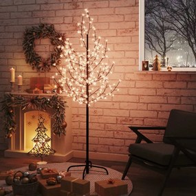 vidaXL Cerejeira com 200 luzes LEDs 180 cm branco quente