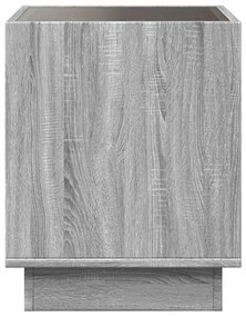 Mesa de centro luzes LED Infinity 50x50x50 cm cinzento sonoma