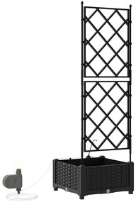 Jardineiras de Jardim 1 pc Preto 40 x 40 x 126 cm Plástico