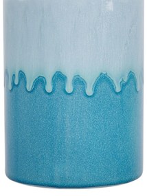 Vaso branco e azul marinho 26 cm CHAMAIZI Beliani