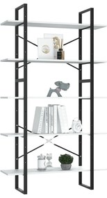 Estante com 5 prateleiras 100x30x175cm derivados madeira branco
