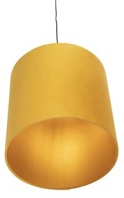 Candeeiro de suspensão em veludo amarelo com ouro 40 cm - Combi Country / Rústico