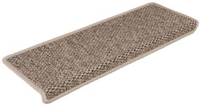 Tapetes escada adesivos aspeto sisal 15pcs 65x21x4 bege-escuro