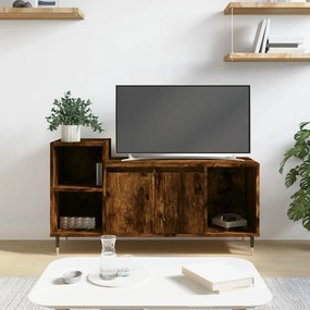 vidaXL Móvel p/ TV 100x35x55 cm madeira processada carvalho fumado
