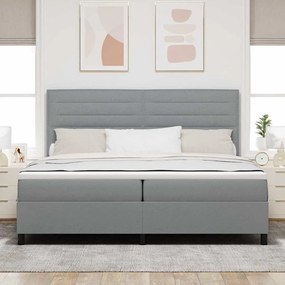 vidaXL Cama Box Spring com Colchão Cinza Claro 200x200 cm Tecido